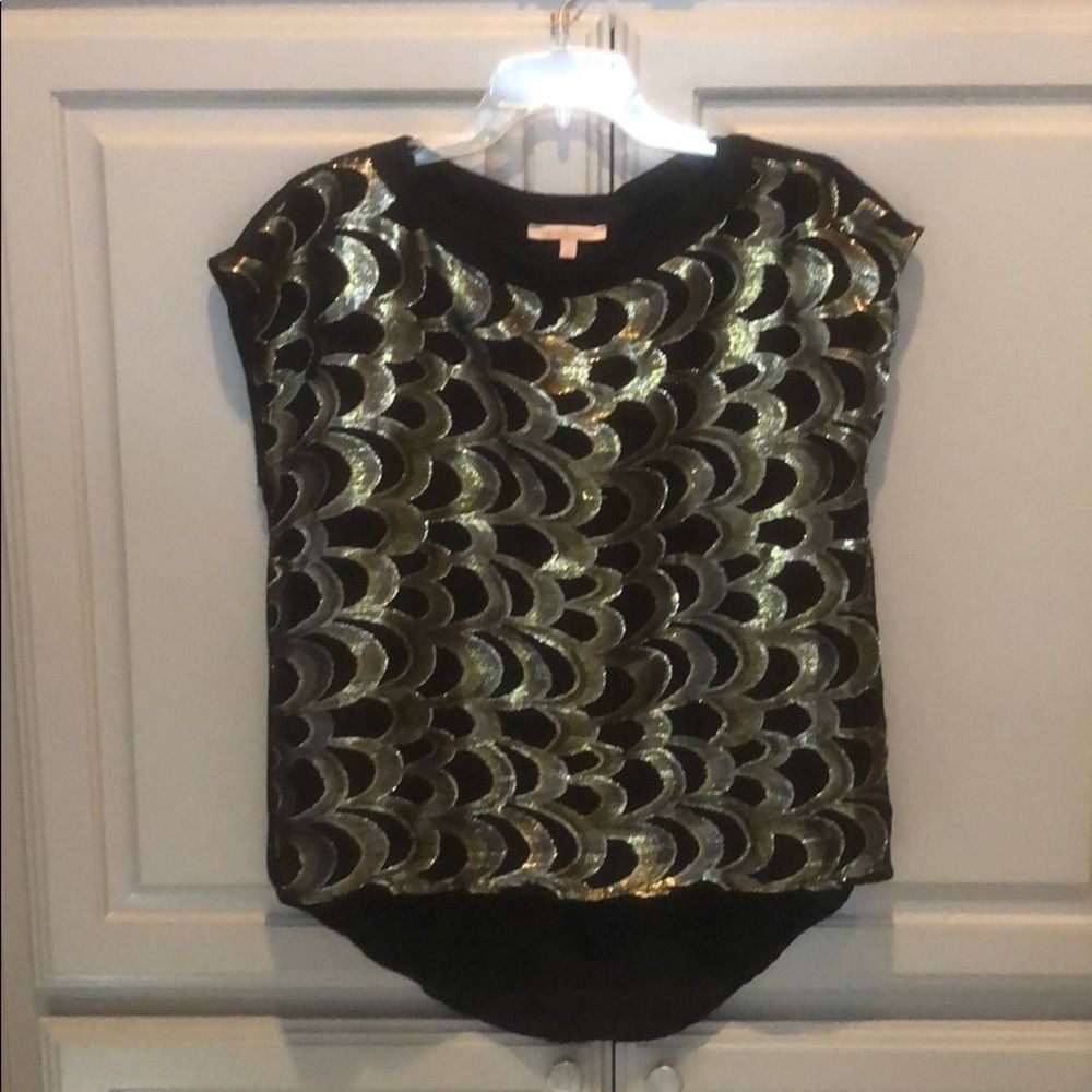 Sheer Gibson Latimer high low  Metallic top